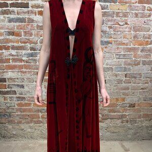 Vintage Red Velvet Cape and Skirt